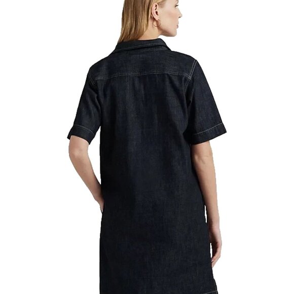 Ralph Lauren Casual Blue Denim Shirt Dress Women Size PL Cotton - Picture 2 of 13